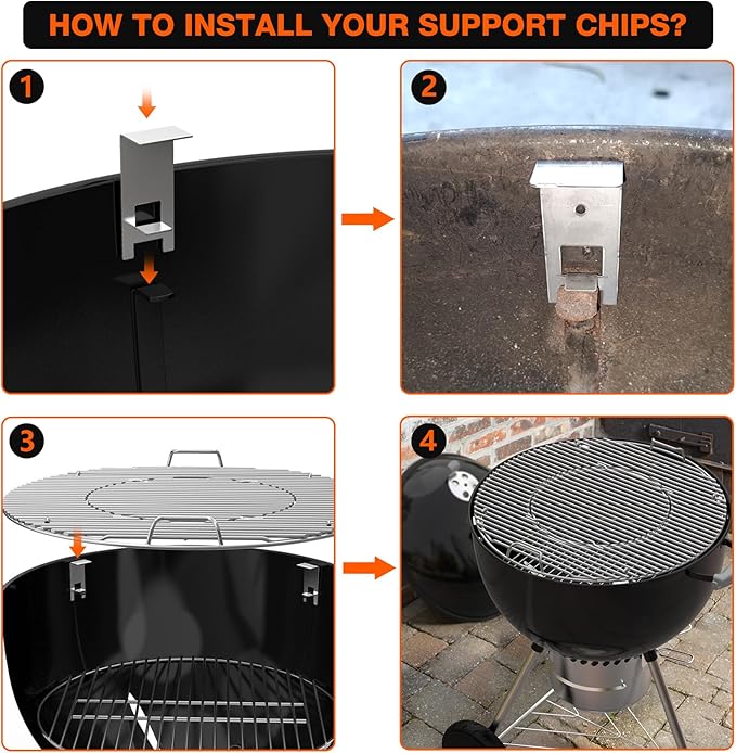 onlyfire Stainless Steel Multi-purpose Rotisserie and Pizza Combo Kit for Weber 22-Inch Kettle Charcoal Grills - Include Pizza Peel and Pizza Stone