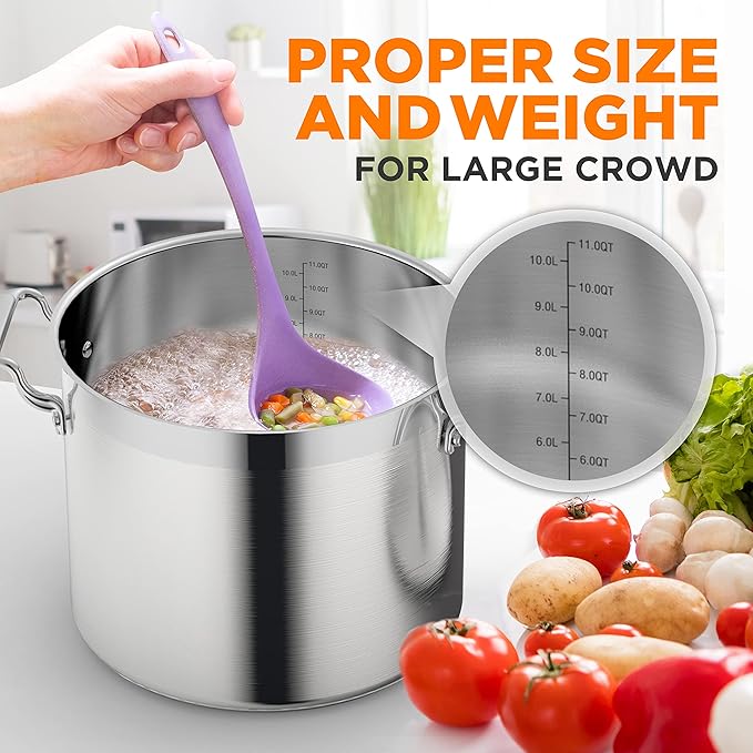 NutriChef 12-Quart Stainless Steel Stockpot with Stainless Steel Lid - 18/8 Food Grade Heavy Duty Large Stock Pot for Stew & Soup, Works w/Induction