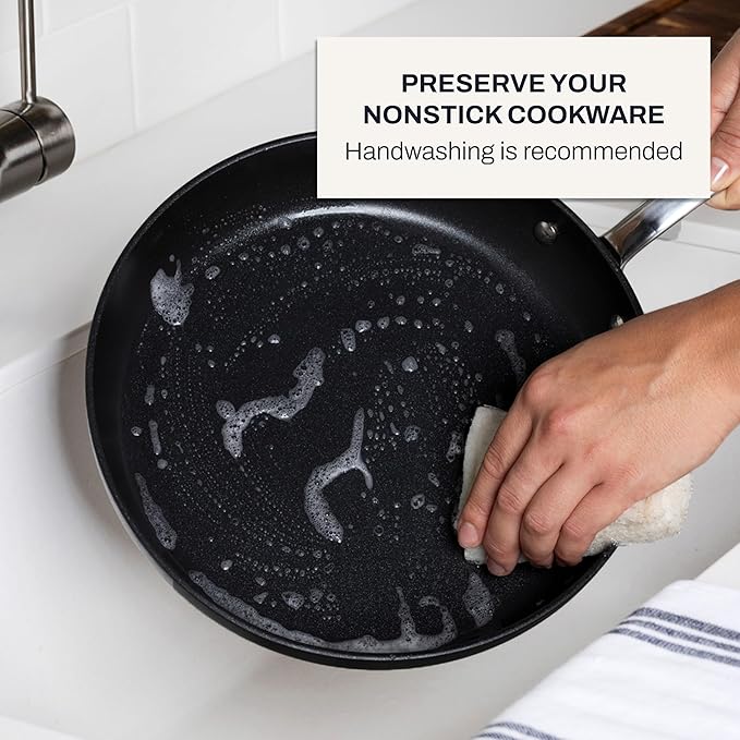 All-Clad HA1 Hard Anodized Nonstick Fry Pan Set – 3-Piece Cookware, 8", 10", 12" Skillets with Lid, Induction Compatible, Oven Safe to 500°F, Lid Safe to 350°F, Black