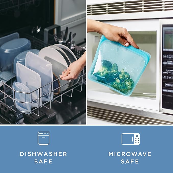 Stasher Premium Silicone Reusable Food Storage Bowl, Clear, Microwave, Sous Vide, Dishwasher, Oven and Freezer Safe, BPA Free, Leak-free, Eco-friendly, 1-Cup Bowl