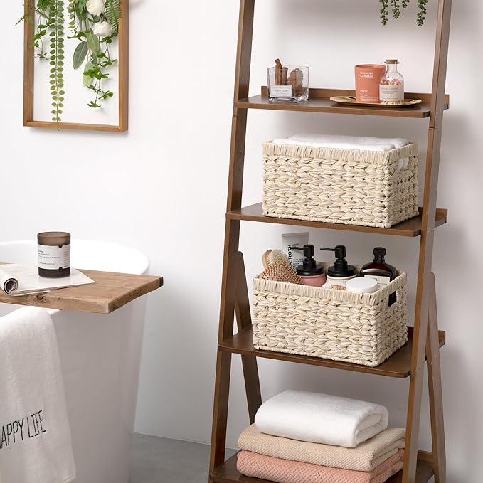 GRANNY SAYS Storage Baskets for Organizing, Wicker Storage Basket for Shelf, Wicker Basket for Organization, Waterproof Basket for Living Room, Decorative Basket for Pantry and Entryway, 2-Pack