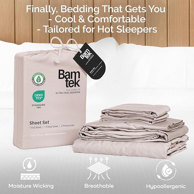 100% Viscose from Bamboo Sheets King Size, Super Soft Bedding Set, 4PC Cooling Sheets for Hot Sleepers, Vegan Silk Moisture Wicking, Organically Grown Bedsheet, Blush - 76" x 80"