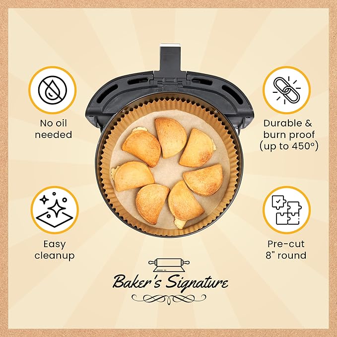 250 pcs Air Fryer Liners for Ninja, Round Disposable Airfryer Paper Liners – Non-Stick and Oil Proof for Easy Cleanup, Great for Oven, Pans & Baking – 8 Inch for 5-8 qt Basket