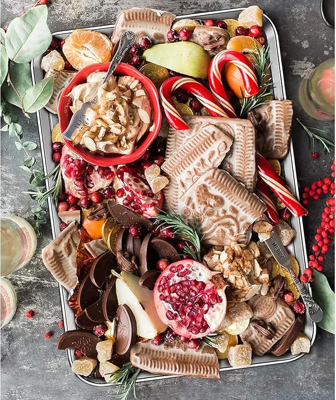 Stainless Steel Baking Sheet Set of 2, Deedro Cookie Sheet Metal Baking Pan Oven Tray, Non Toxic & Heavy Duty, Rust Free & Mirror Finish, Easy Clean & Dishwasher Safe, 20 x 14 x 1.3 Inch