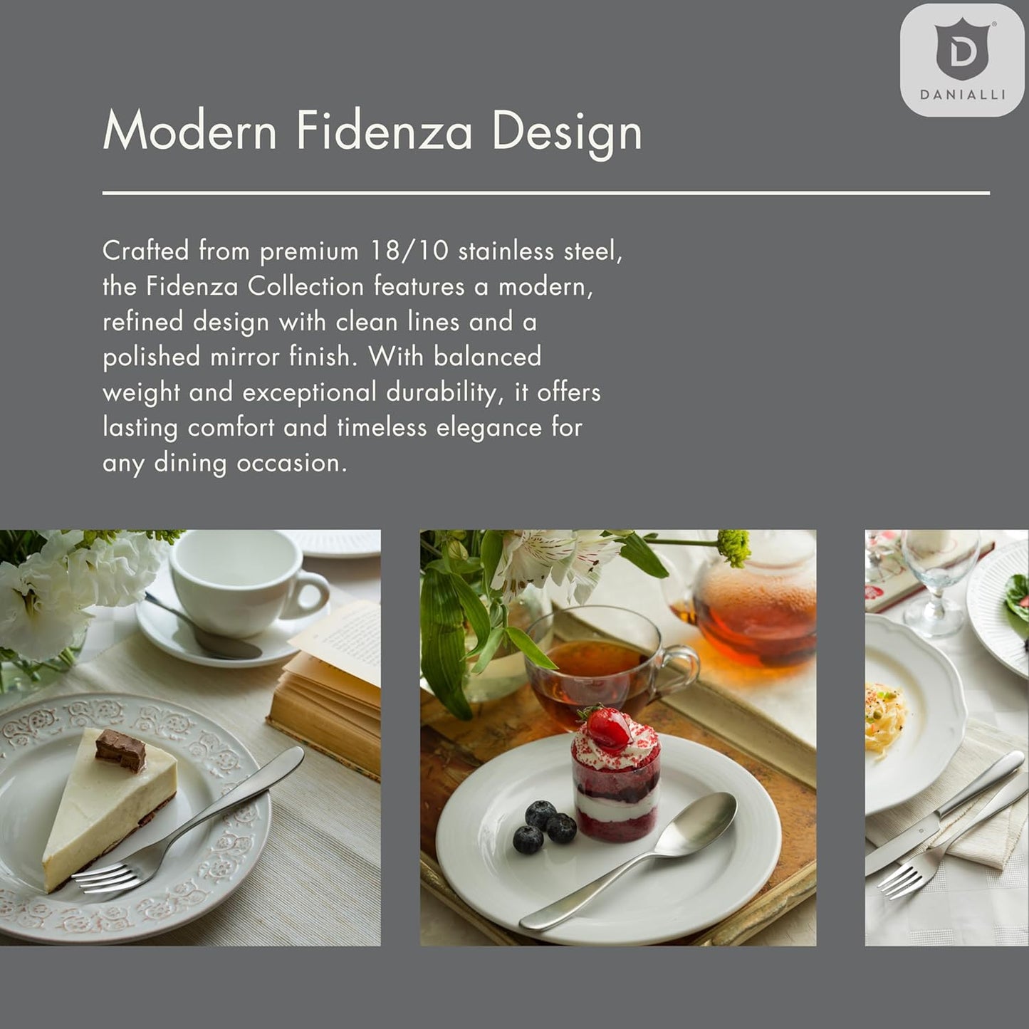 Silverware Set for 4 – 18/10 Stainless Steel Flatware, Mirror Finish, Dishwasher Safe, Heavy-Duty, Rust Resistant, Elegant Cutlery (20-Piece Set, Fidenza)