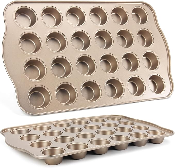 Cupcake Pan 2 Pack, Rustproof 12-Well Nonstick Muffin Pan for Baking