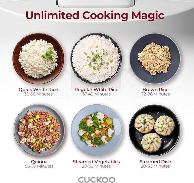 CUCKOO CR-0641F 6-Cup (Uncooked) / 12-Cup (Cooked) Micom Rice Cooker & Warmer with Nonstick Inner Pot, 11 Menu Modes, Fuzzy Logic Tech, Auto Clean (White)