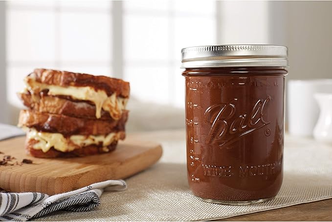 Ball Wide Mouth Pint 16-Ounce Glass Mason Jar with Lids and Bands, 12-Count