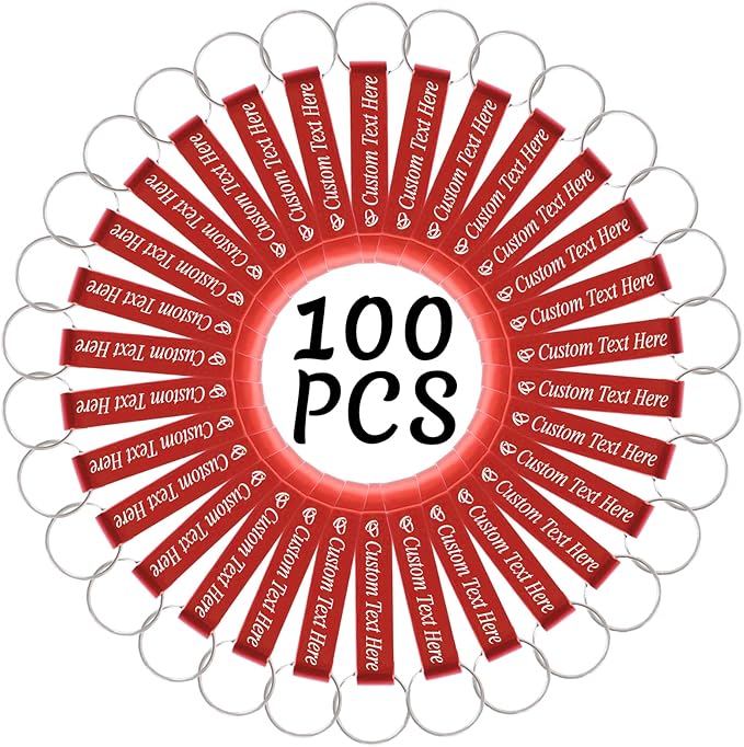 100PCS Personalized Bottle Opener Keychain Bulk Custom Beer Bottle Opener with Logo Text Engraved Wedding Bottle Opener Favors Customized Gifts for Guests Baby Shower Birthday Party-Red