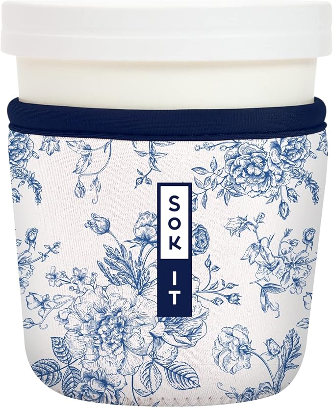 Sok It IceCreamSok Insulated Neoprene Cover (Like Fine China, Tapered Ice Cream Pints)