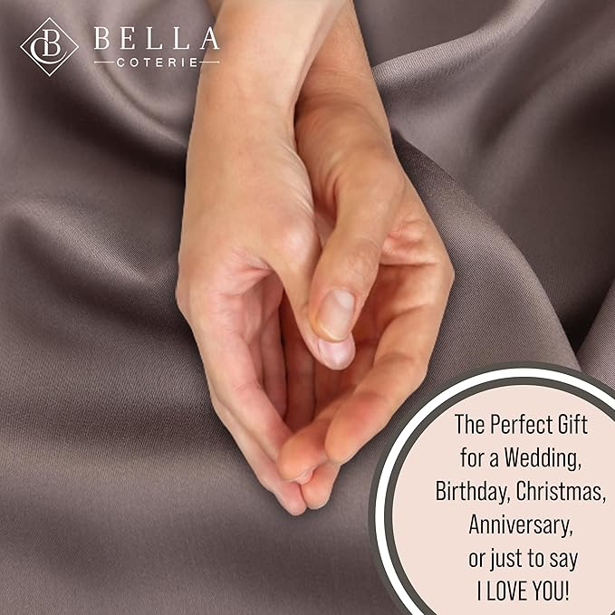 Bella Coterie Luxury Bamboo Viscose Split King Size Sheet Set | 100% Organically Grown | Ultra Soft | Cooling for Hot Sleepers | 18" Deep Pocket [Mocha]