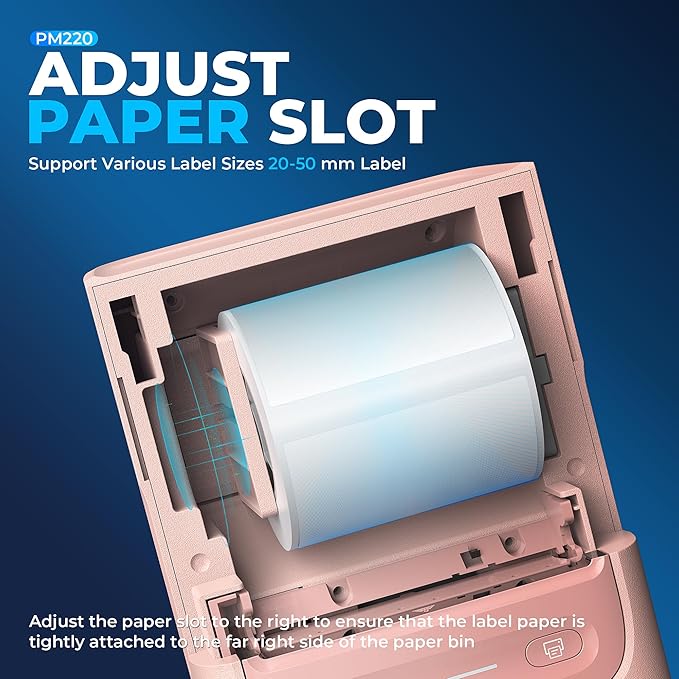 Nelko PM220 Bluetooth Label Maker Machine with Tape, 2 Inch Portable Thermal Printer for Small Business, Address, Logo, Clothing, Sticker Printer for Phones & PC, Pink