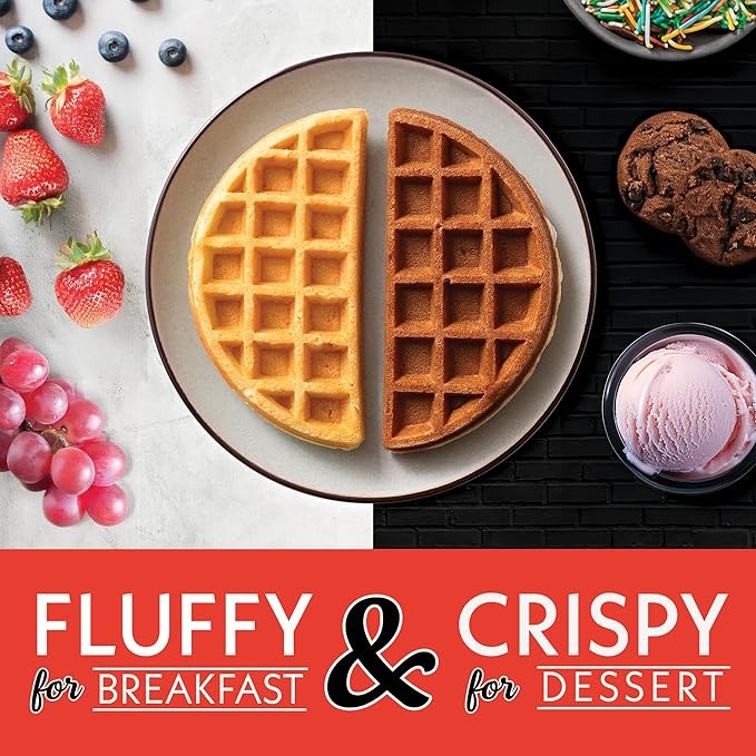 Gourmia Belgian Waffle Maker – Nonstick Waffle Ceramic Coating Plates with Browning Control &Indicator Lights to Make Thick Fluffy Waffles from Light to Dark - Compact, Quick Heat Up, Upright Storage