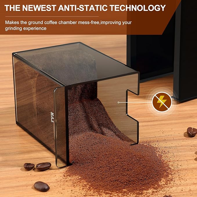 Electric Burr Coffee Grinder,Adjustable coffee grinder with 28 Precise Grind Setting for French Press, Drip Coffee and Espresso,12 Cups, Black