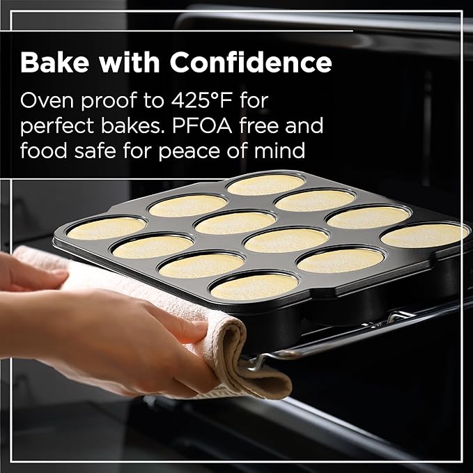 Wrenbury Pro Mini Cheesecake Pans Removable Bottom 12 Hole - Heavy Gauge Carbon Steel Muffin Cupcake Pan Loose Bottom Springform for Baking - 3 Inch Individual Cheesecakes Tin - PFOA Free