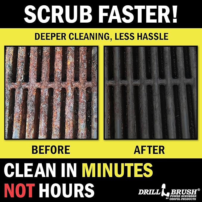 Variety Multi-Pack Drill Brush Attachments for Cleaning Car, Truck, Carpet, Boat, Bathroom, Kitchen, Grill, Griddle - Drill Brush for Car Detailing Kit - Grill Cleaning Kit - Grilling Accessories