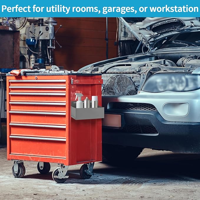 Magnetic Aerosol Spray Can Holder, Magnet Toolbox Bottle Holder, Tool Box Storage Rack for Garage and Home, Craft Workspace, Mechanic Paint Bottle Can Organizer, Silver, 3"x8.3"