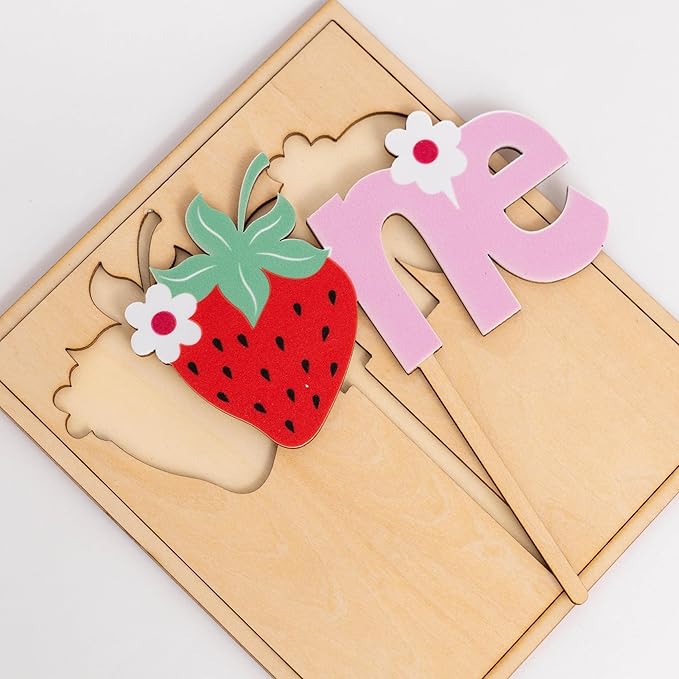 Strawberry One Cake Topper - Berry First Birthday Cake Topper, Berry Sweet One Birthday Cake Decoration for Party, Anniversary, Cake Smash, Photo Props...