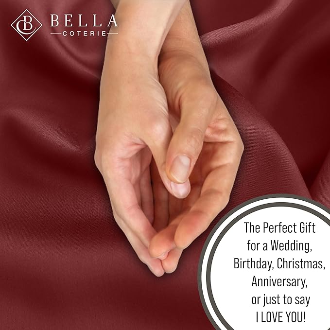 Bella Coterie Luxury Bamboo Viscose Cal King Size Sheet Set | 100% Organically Grown | Ultra Soft | Cooling for Hot Sleepers | 18" Deep Pocket [Merlot]