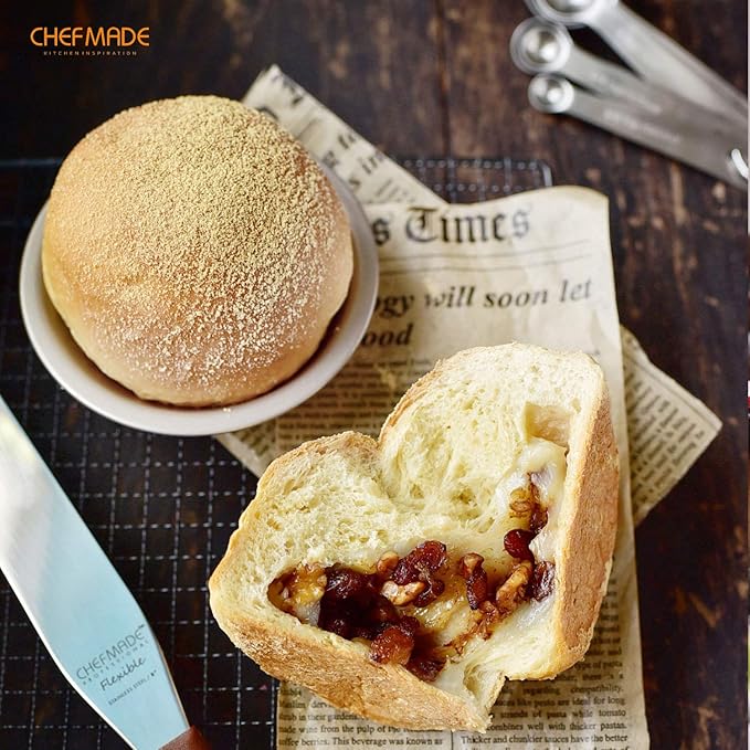 CHEFMADE Mini Pie Pan Set, 5-Inch 4Pcs Non-Stick Round Bread and Cake Bakeware for Oven and Instant Pot Baking (Champagne Gold)