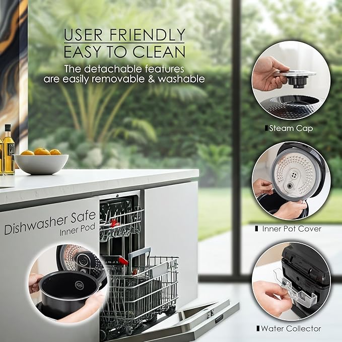 MAGiC COM Rice Cooker, 10 Cup(Uncooked) 20 Cup(Cooked) One Touch Healthy Cooking with 15 Menu Modes, Nonstick Inner Pot, Steamer Basket, Auto Clean, 24 Hour Delay Timer and Auto Keep Warm (Black)