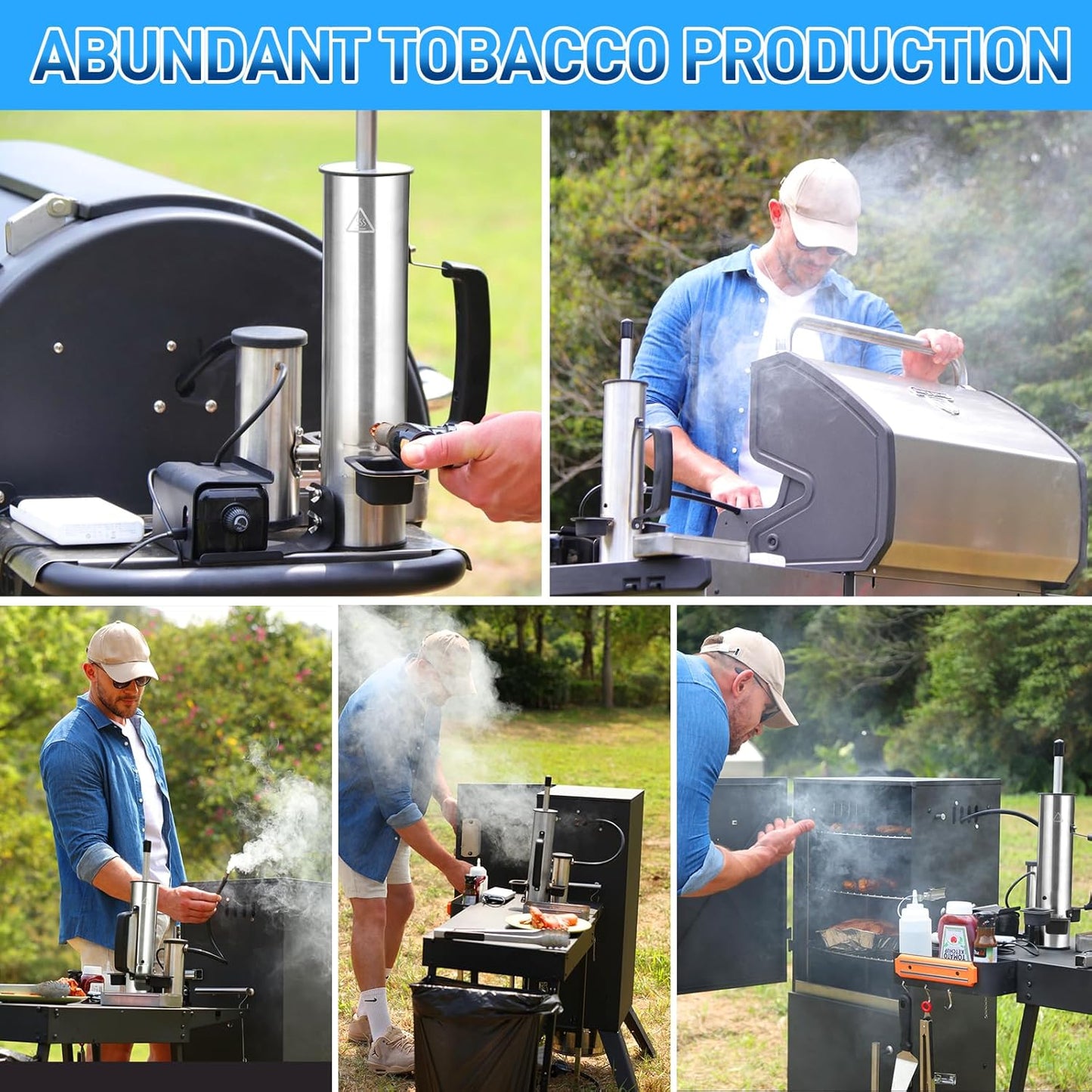 Outdoor Smoke Generator, Stainless Steel Electric Smoker, Smoke Tube for Pellet Smoker, Hot/Cold Smokers with Adjustable Smokes Volume Air Pump, Perfect for Cold Smoking Cheese, Birthday Gifts for Men