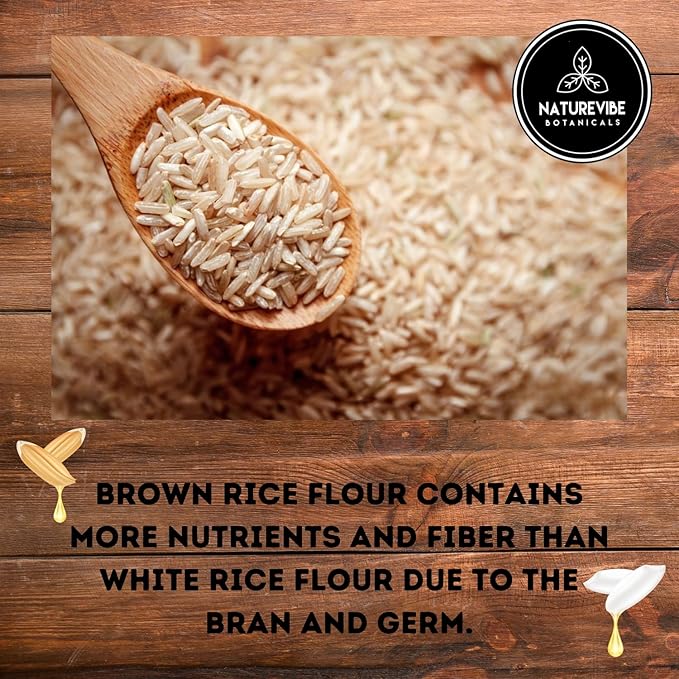 Naturevibe Botanicals Brown Rice Flour 5lb Premium Quality | Used for Baking and as Thickener