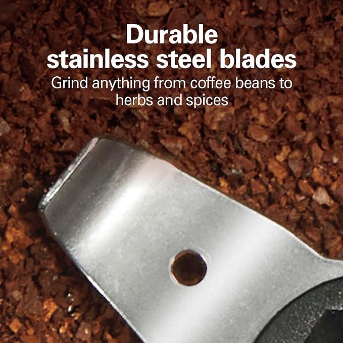 Hamilton Beach Fresh Grind Electric Coffee Grinder for Beans, Spices and More, Stainless Steel Blades, Removable Chamber, Makes up to 12 Cups, Black