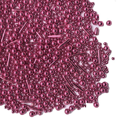 Sprinkles Pink Pearl Sugar Candy Mix Size Baking Cake Decorations Cupcake Toppers Celebrations Shaker Jar Wedding Shower Party (120g/4.2oz）