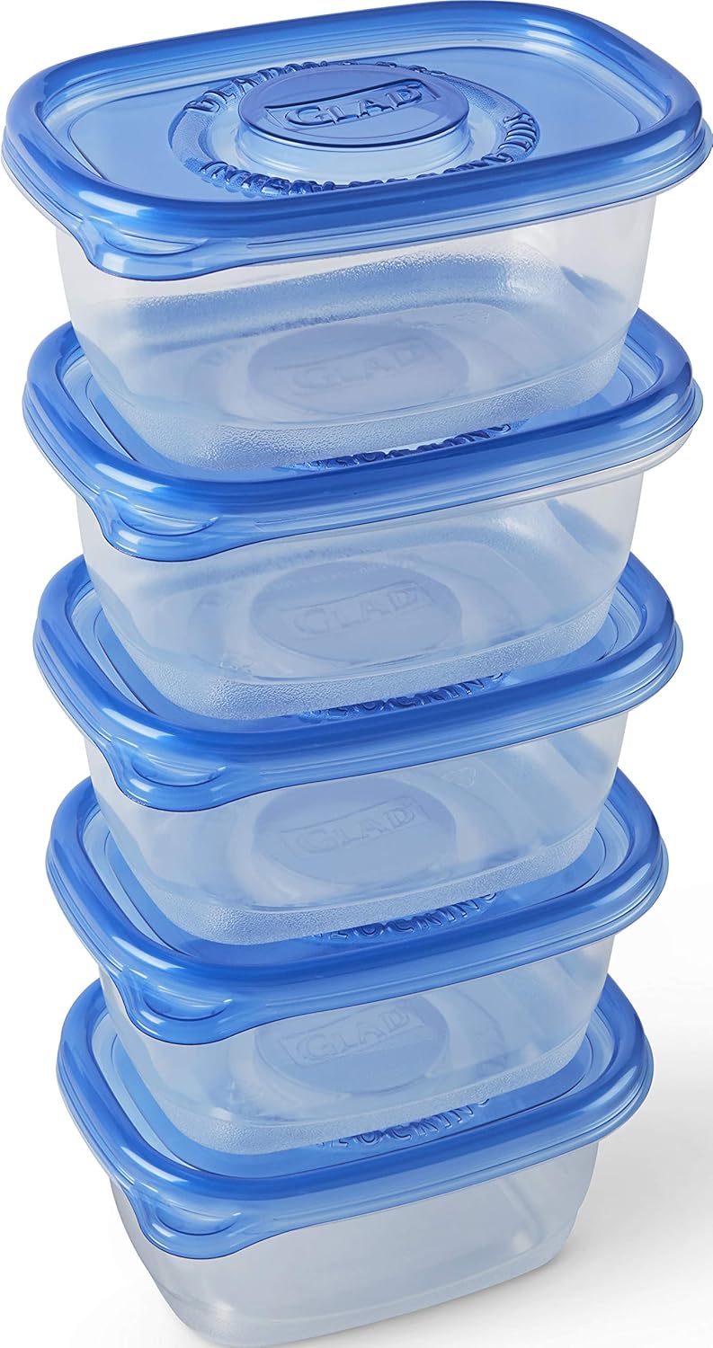 Glad Soup & Salad Food Storage Containers, Medium Rectangle (24 Oz) - (Pack of 6, 30 Count) | Strong and Durable Food Containers from Glad for Everyday Use | 24 Oz Food Storage Containers