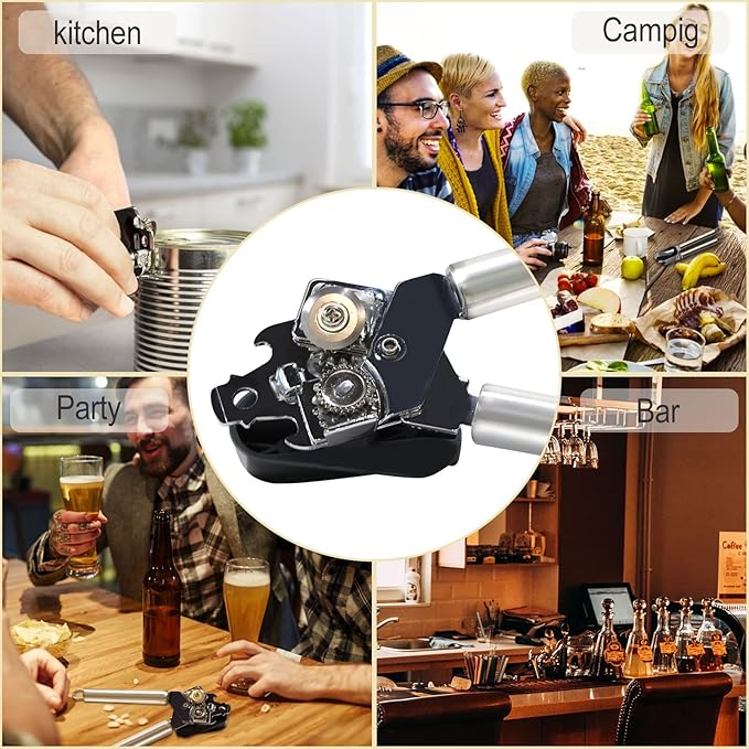 BYVOV Stainless Steel Can Opener Manual with Smooth Edge Heavy Duty Handle Easy Turn 9- Inch