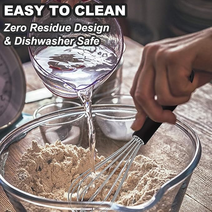 3 Packs Stainless Steel Whisk Set - Balloon Whisk, Anaeat Thick Stainless Steel Wire ＆ Strong Handles, Egg Beater for Cooking, Blending, Whisking, Beating and Stirring (8.5"+10.5"+12")