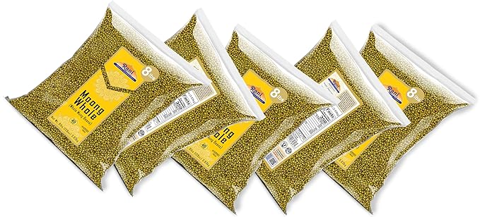 Rani Moong Whole (Ideal for Cooking & Sprouting, Whole Mung Beans w/Skin) Lentils Indian 128oz (8lbs) x Pack of 5 (Total 40lbs) Bulk ~ All Natural | Gluten Friendly | Non-GMO | Vegan | Indian Origin