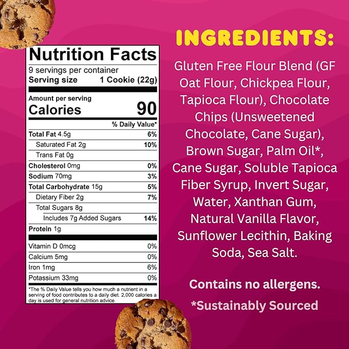 Whoa Dough Ready to Bake Cookie Dough Chocolate Chip – Certified Non-GMO, Kosher, Gluten Free – Plant-Based Snack Dough Made with Real Ingredients – 24 Pack