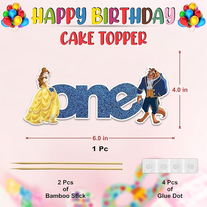Seyal® Bauty & The Bast One Cake Topper