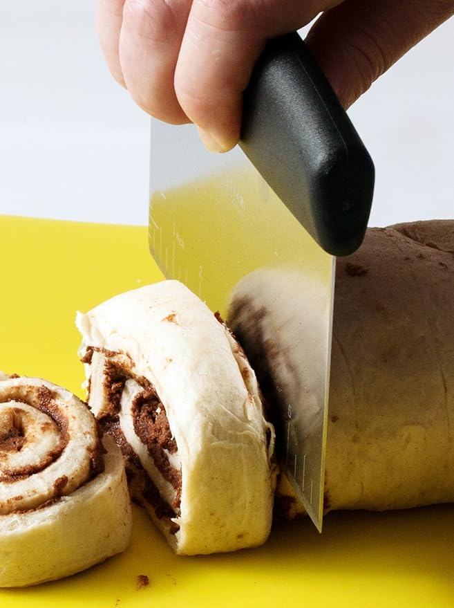 Dough Scraper Bench Knife: Professional Quality Heavy Duty Stainless Steel Bench Scraper, Chopper, Cutter - Perfect for Pastry, Nuts, Herbs, Chocolate, Pizza Dough, Soap, Bread Baking