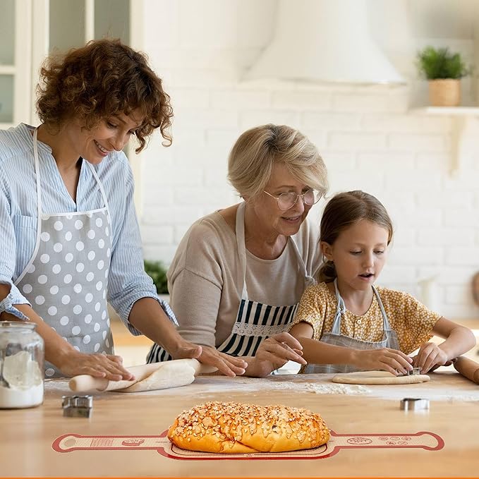 Silicone Sourdough Bread Sling Mat - 2Set Oval Round Dough Baking Slings for Dutch Oven, NonStick High Degree Kitchen Sour Cookie Making Loaf Pan Lifter Liner, Reusable Transfer Mats With Long Handles