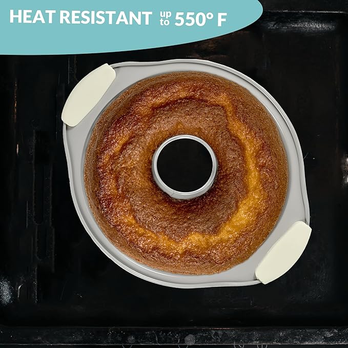 Boxiki Kitchen Premium Non-Stick Fluted Cake Pan - Ceramic Bakeware for Perfect Pound Cakes, Chocoflan & More - Durable & Easy Release