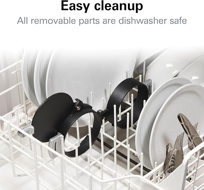 Hamilton Beach Breakfast Sandwich Maker with Egg Cooker Ring, Customize Ingredients, Perfect for English Muffins, Croissants, Mini Waffles, Perfect White Elephant Gifts, Black (25477)