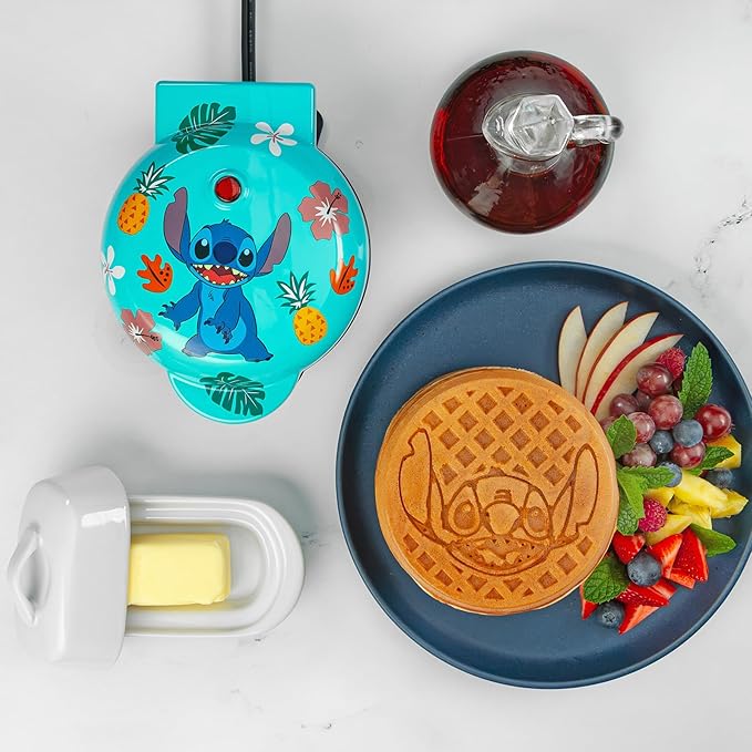 Uncanny Brands Disney Stitch Mini Waffle Maker – Easy to Use and Clean