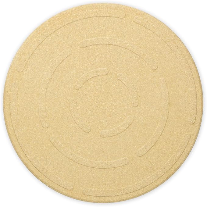Navaris XL Pizza Stone for Baking - Cordierite Pizza Stone Plate for BBQ Grill Oven - Cook Serve Pizza, Bread - Incl. Recipe Book - Round, 12" x 0.6"