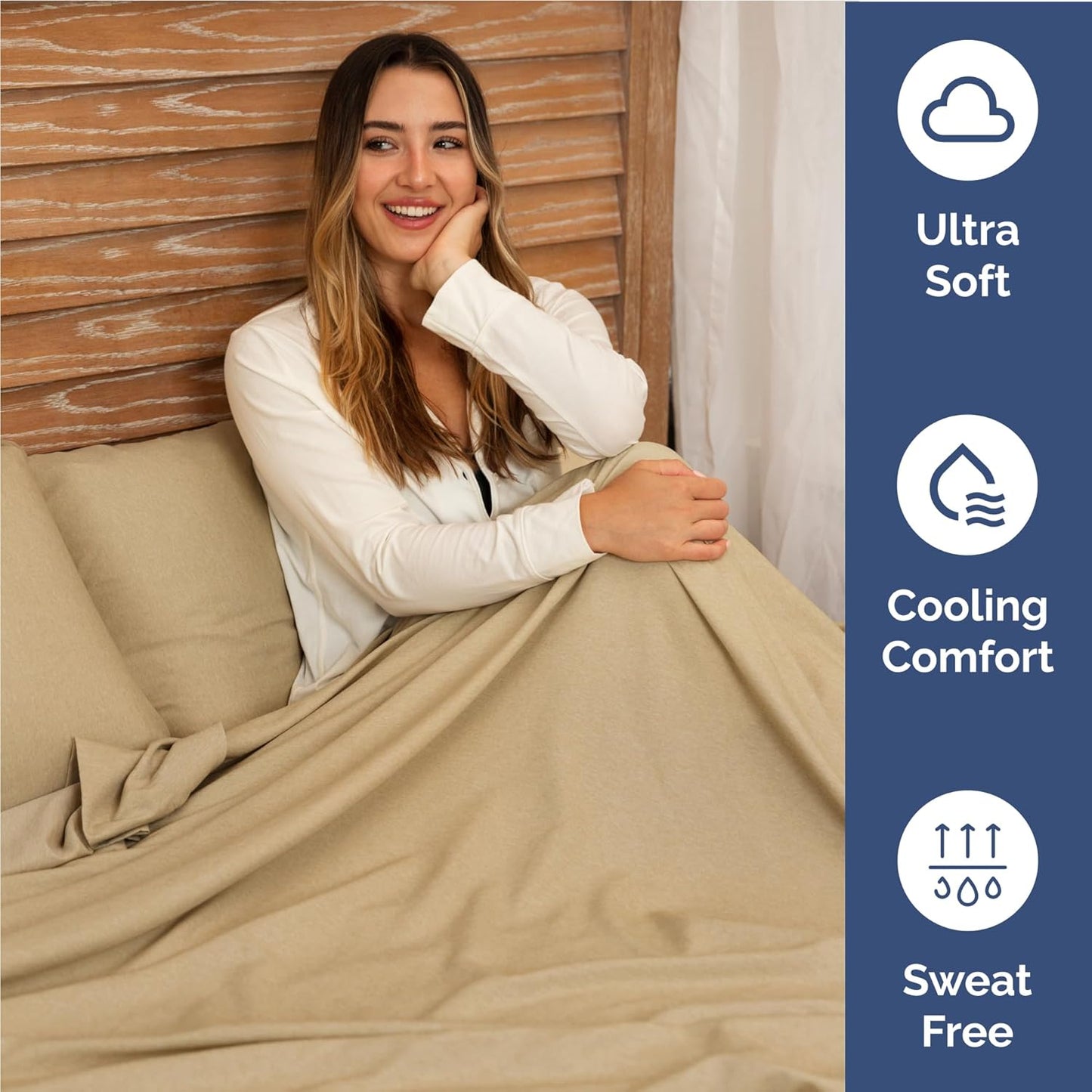 Twin XL Size 3 Piece Sheet Set - Comfy Breathable & Cooling Bed Sheets Set - Hotel Luxury Bedding for Women, Men, Kids, Teens, Boys & Girls - Deep Pockets, Soft & Wrinkle Free - Tan (Heathered Sheets)