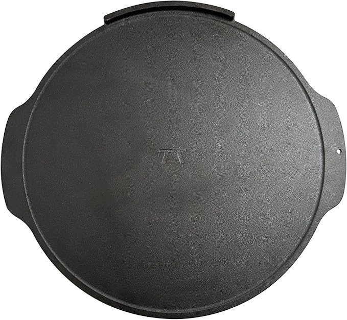 Outset Cast Iron Grill Pizza Pan, 18" Pizza Stone For Oven and Grill