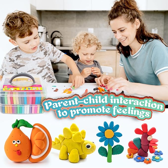 Polymer Clay Kits 50 Colors,Modeling Clay for Kids DIY Mold Oven Bake Clay with Storage Box Sculpting Tools and Accessories,for Kids Adult and Artist Friendly Ideal Gifts