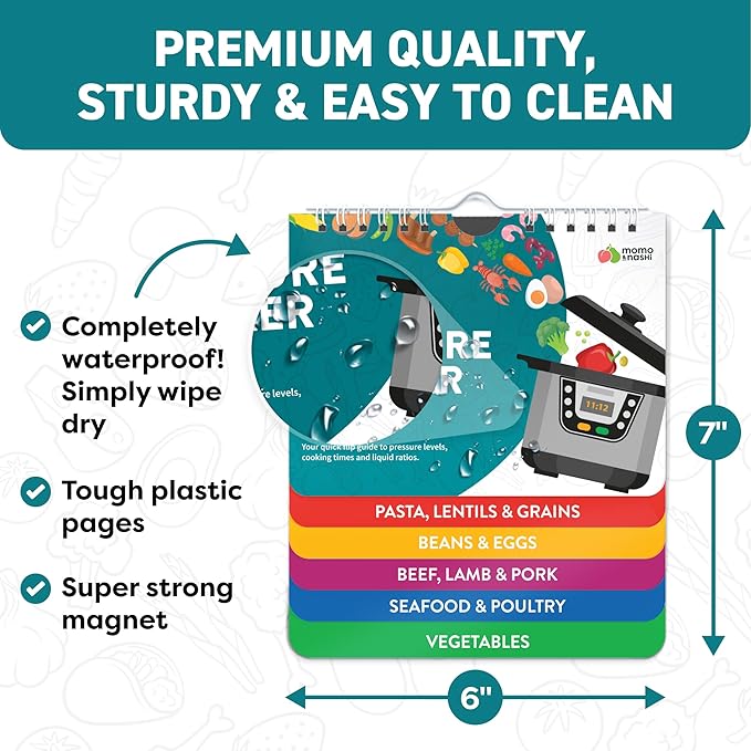 Air Fryer & Instant Pot Magnetic Cooking Guides - 7" x 6" Each - Set of 2 Instant Pot Air Fryer Accessories Cook Books - Airfryer Kitchen Accessories & Kitchen Gadgets 2025