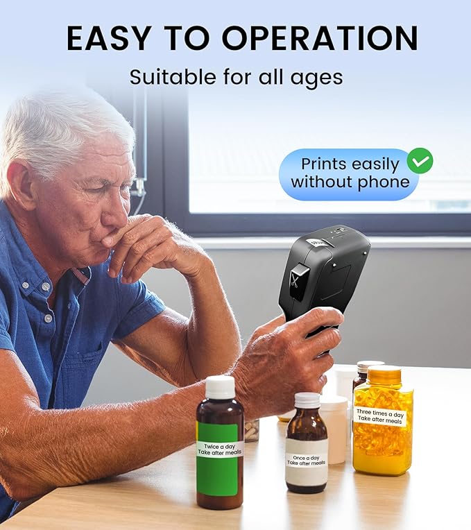 Label Maker Machine with-Tape, Rechargeable Label Makers Portable with Keyboard, LM1600 Heat Shrink Label Maker Waterproof-Labels, Cable Wire LabelMaker Labeler for Industrial Office Network