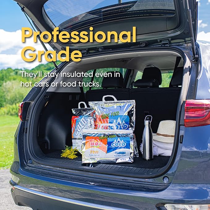 Superio Hot & Cold Insulated Bags for Food Delivery & Grocery Shopping - Reinforced Thermal Lunch Bag (3, 20"x19")