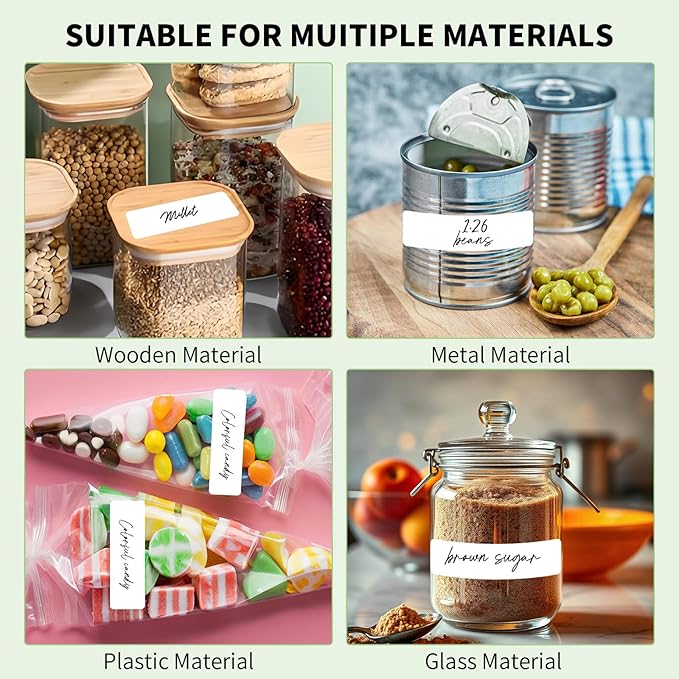 2000Pcs Removable Freezer Labels,1 x 3 Inch Blank Food Labels for Food Containers Jars Waterproof Oil Freezer Tape to Write On Easy Clean No Residue