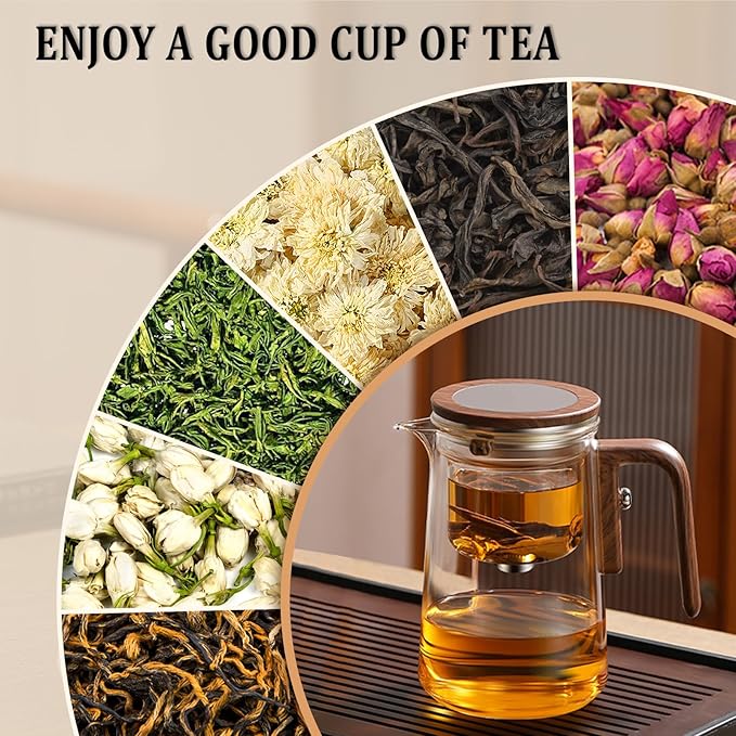 Enchanti Tea Pot - 800ml/27.1oz Witchcraft Magic Glass Teapot, Magnetic Water Separation Design, Borosilicate Infuser Pot with Strainer for Loose Leaf & Herbal Teas, Ideal for Tea Maker