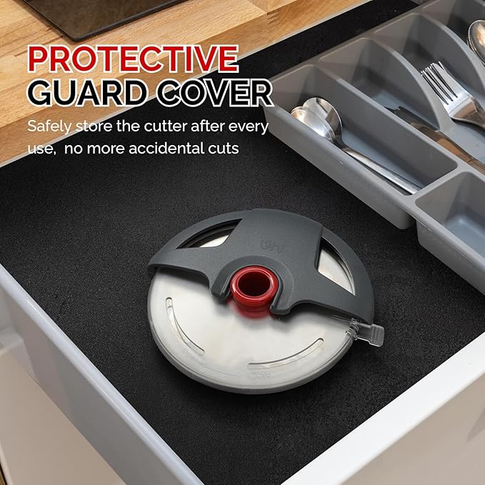 Pizza Cutter Wheel, UHIYEE 4.3" Large Pizza Slicer Wheel with Safety Blade Cover, Super Sharp Stainless Steel Pizza Wheel Slices Effortlessly, Easy Cleaning Pizza Cutters Dishwasher Safe, Gray